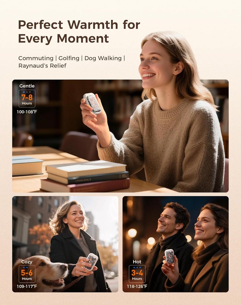 OCOOPA AI Magnetic Hand Warmers Rechargeable 2 Pack, 5000mAh Ultra-Thin Electric Glove Heater Handwarmer,UL Certified, Men Women Gifts for Christmas,Birthday,Winter Essentials,UT4 Young - Image 5